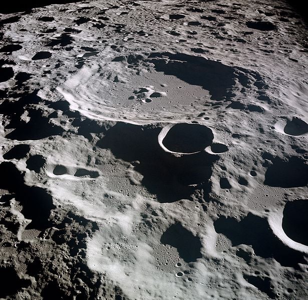 This is a NASA photo released into the public domain. It was sourced through Wikimedia Commons. http://commons.wikimedia.org/wiki/File:Lunar_crater_Daedalus.jpg 
